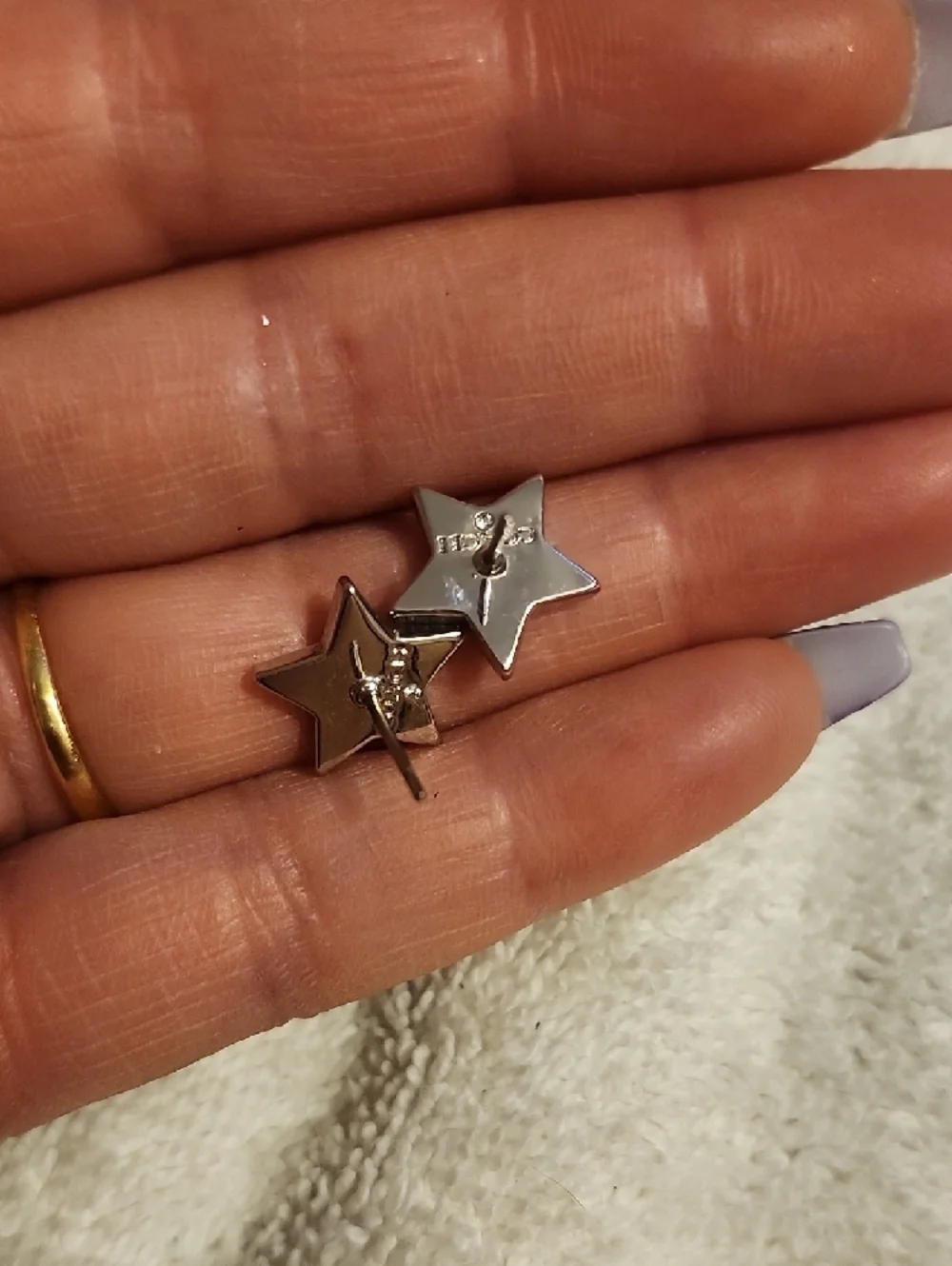 Coach Silver Crystal Star Stud Earrings - Picture 5 of 5